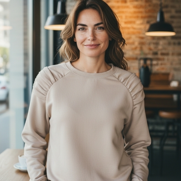 Cream Knit Top 2X Minimalist Old Money Style Short Sweater - Picture 5 of 5